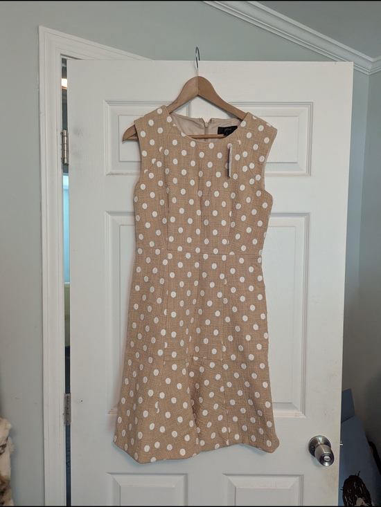 J. Crew Dresses & Skirts - J. Crew Beige Polka Dot Midi Dress